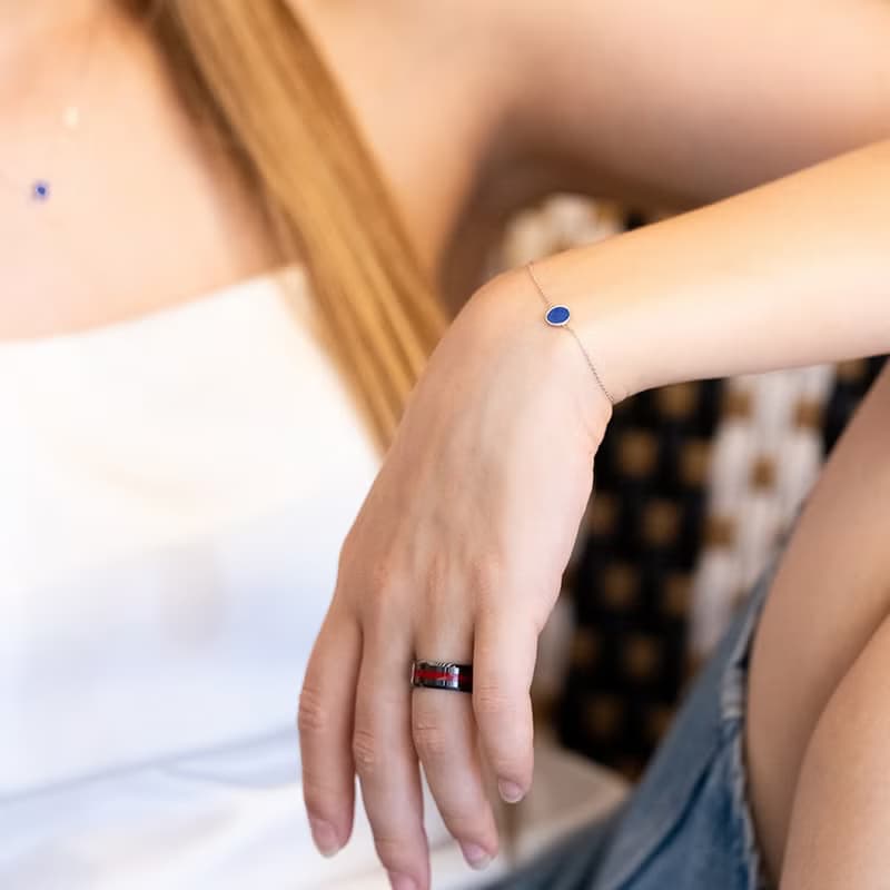 ROCA MINI ROUND LAPIS LAZULI BRACELET_WHITE