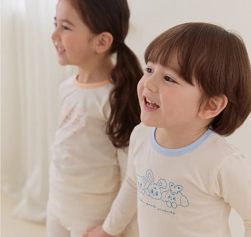 三個好朋友藍-植纖衣長袖韓國童裝-K63009