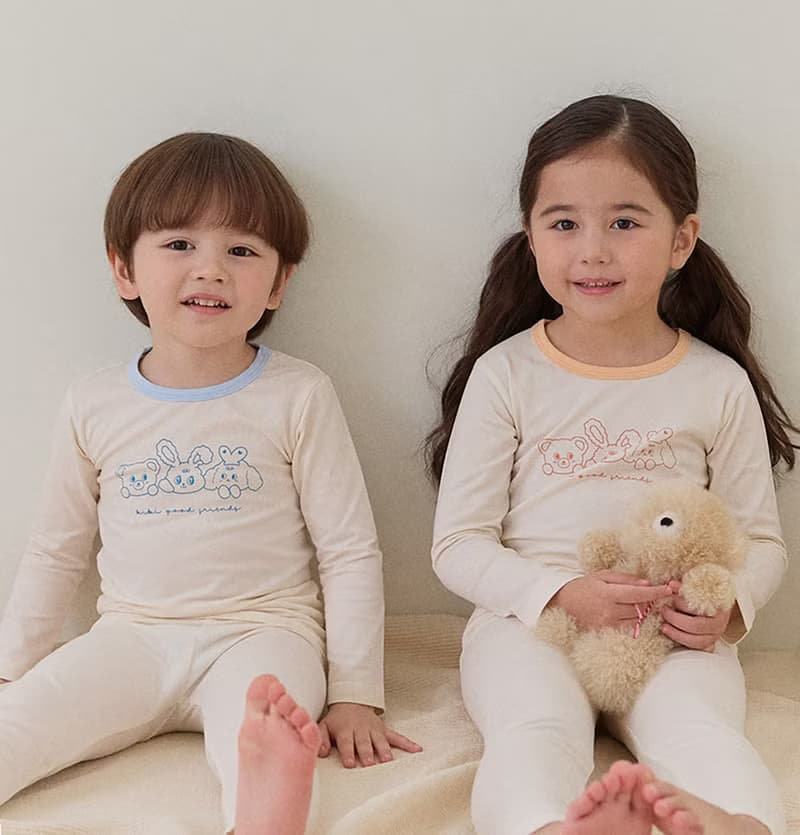 三個好朋友藍-植纖衣長袖韓國童裝-K63009