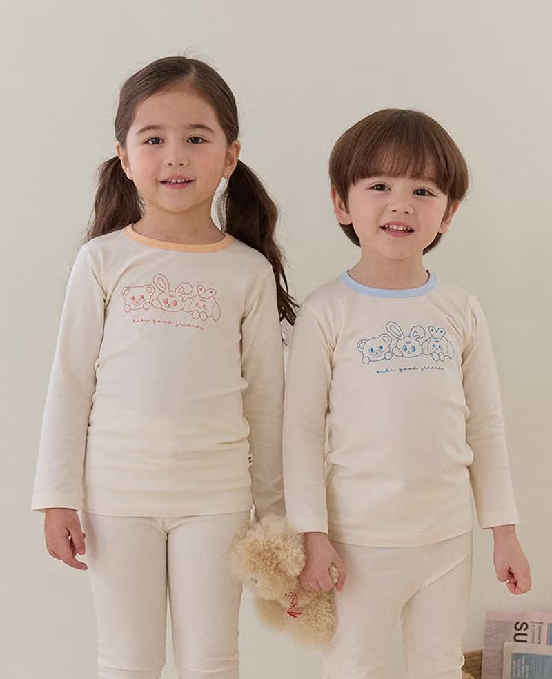 三個好朋友藍-植纖衣長袖韓國童裝-K63009