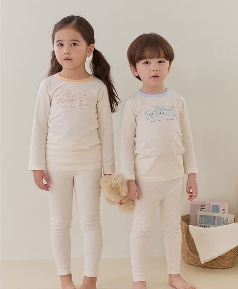 三個好朋友藍-植纖衣長袖韓國童裝-K63009