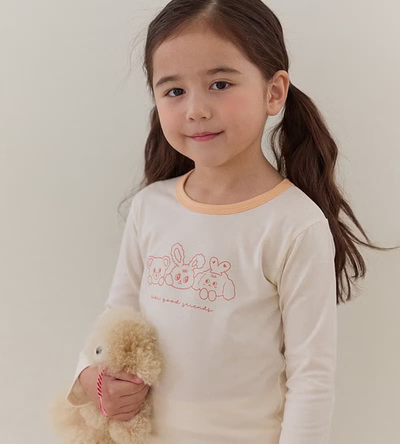 三個好朋友藍-植纖衣長袖韓國童裝-K63009