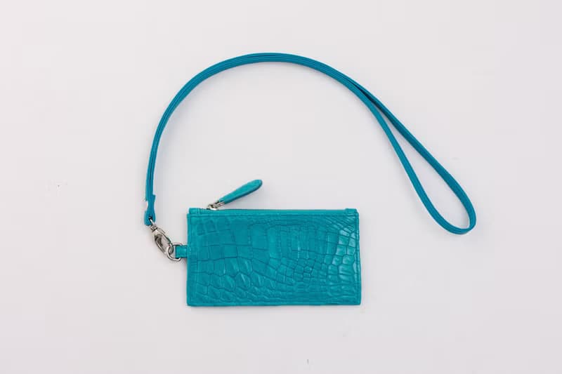 Lukbag Studio|真皮鱷魚皮吊卡零錢包|土耳其藍