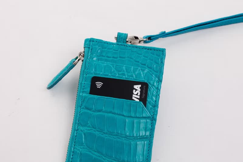 Lukbag Studio|真皮鱷魚皮吊卡零錢包|土耳其藍