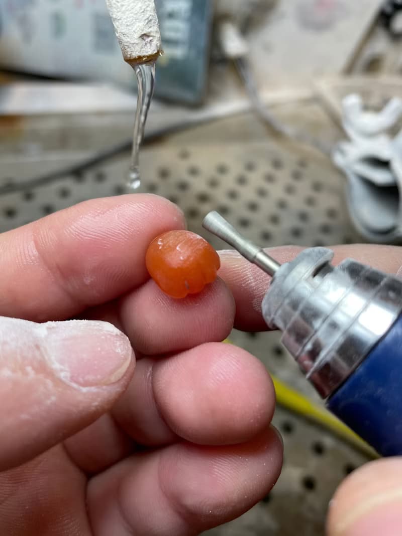 【小貓爪】南紅紅瑪瑙耳墜線可愛原創手工製作玉石雕刻
