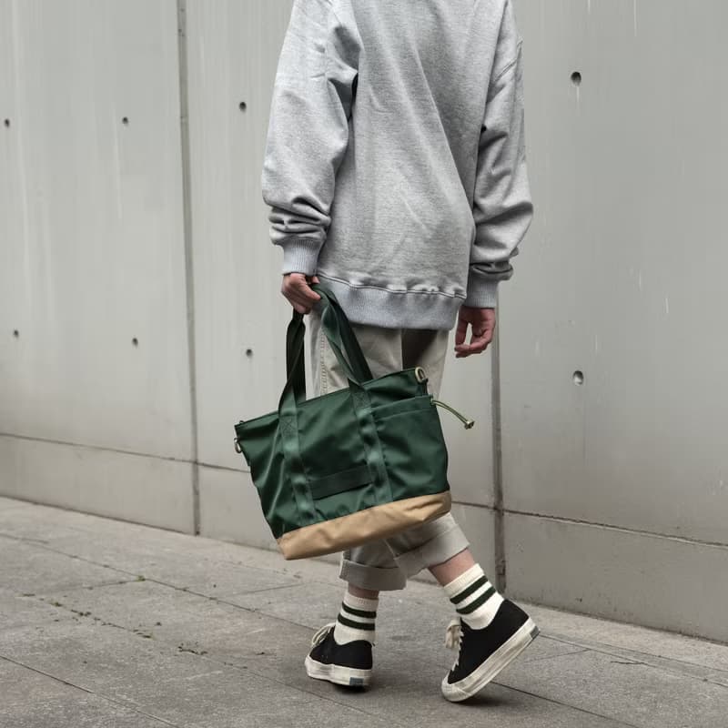 Tote+ 復古托特包 大容量 輕便防水 斜挎手提 優質尼龍 墨綠
