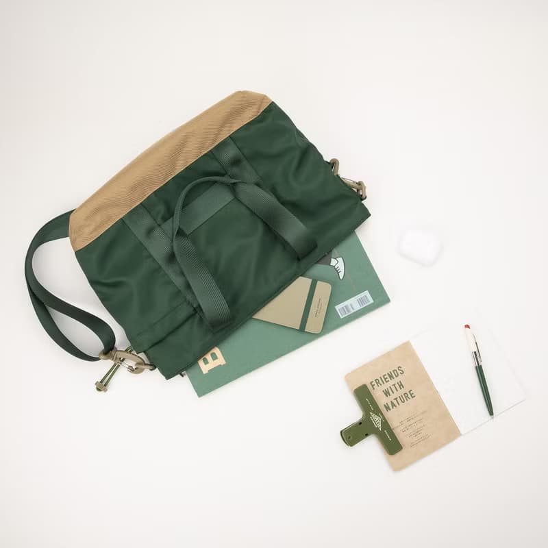 Tote+ 復古托特包 大容量 輕便防水 斜挎手提 優質尼龍 墨綠