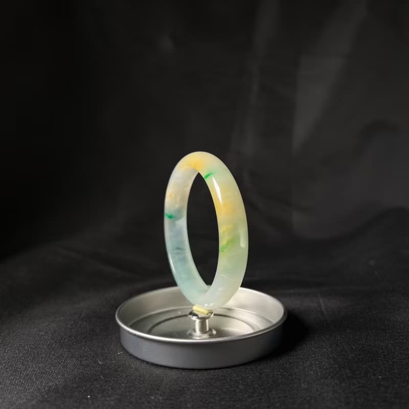 黃加綠 | 高冰種三彩鐲 #17.2