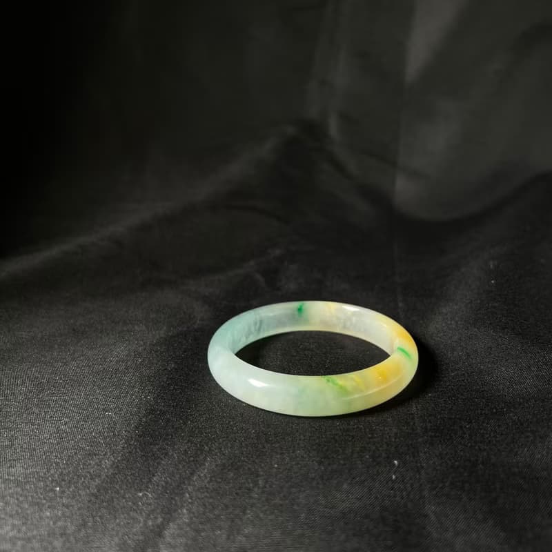 黃加綠 | 高冰種三彩鐲 #17.2