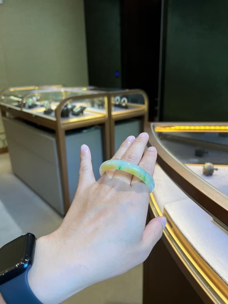 黃加綠 | 高冰種三彩鐲 #17.2