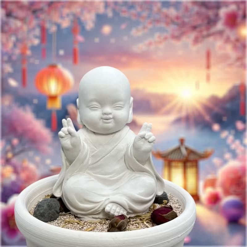 快速出貨 開運套組 精油香氛擴香 淨念吉祥小佛之一笑中盤套組