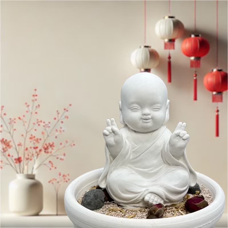 快速出貨 開運套組 精油香氛擴香 淨念吉祥小佛之一笑中盤套組