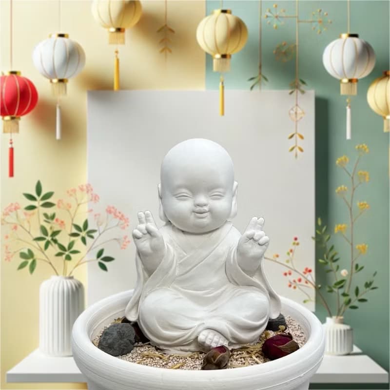 快速出貨 開運套組 精油香氛擴香 淨念吉祥小佛之一笑中盤套組