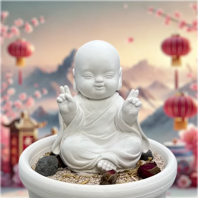 快速出貨 開運套組 精油香氛擴香 淨念吉祥小佛之一笑中盤套組