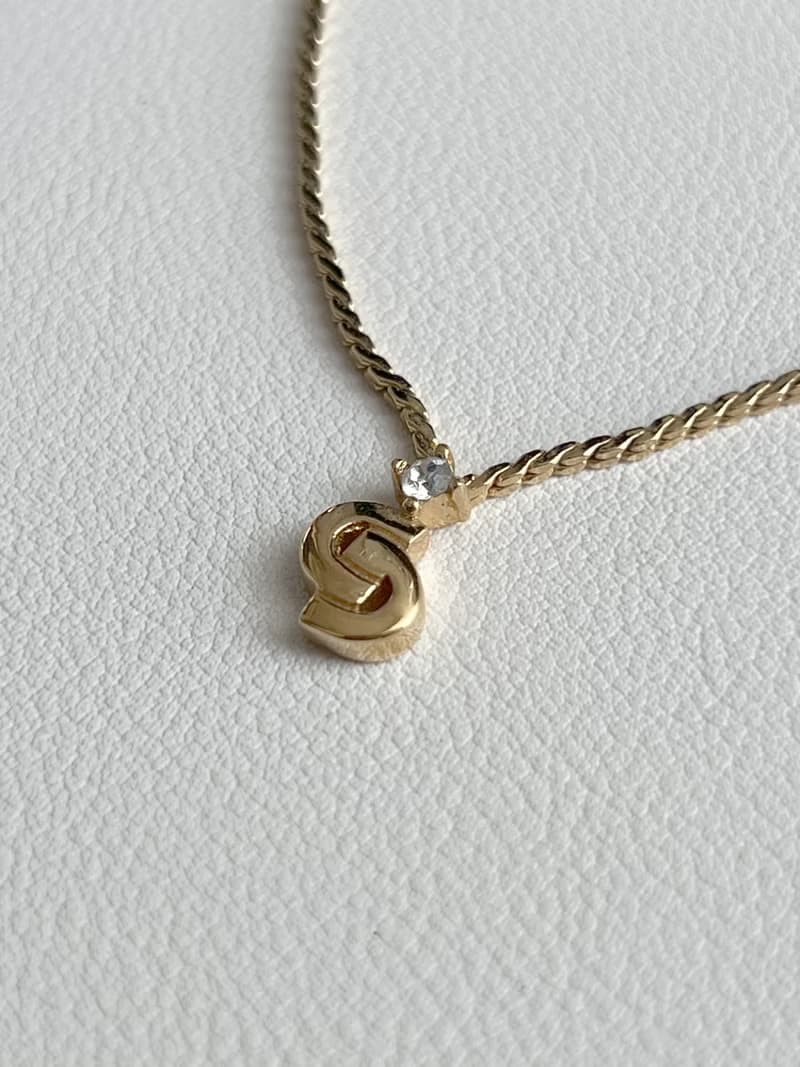 Dior稀有金色水鑽CD吊墜頸鏈項鏈 情人節禮物 中古美品 首飾盒