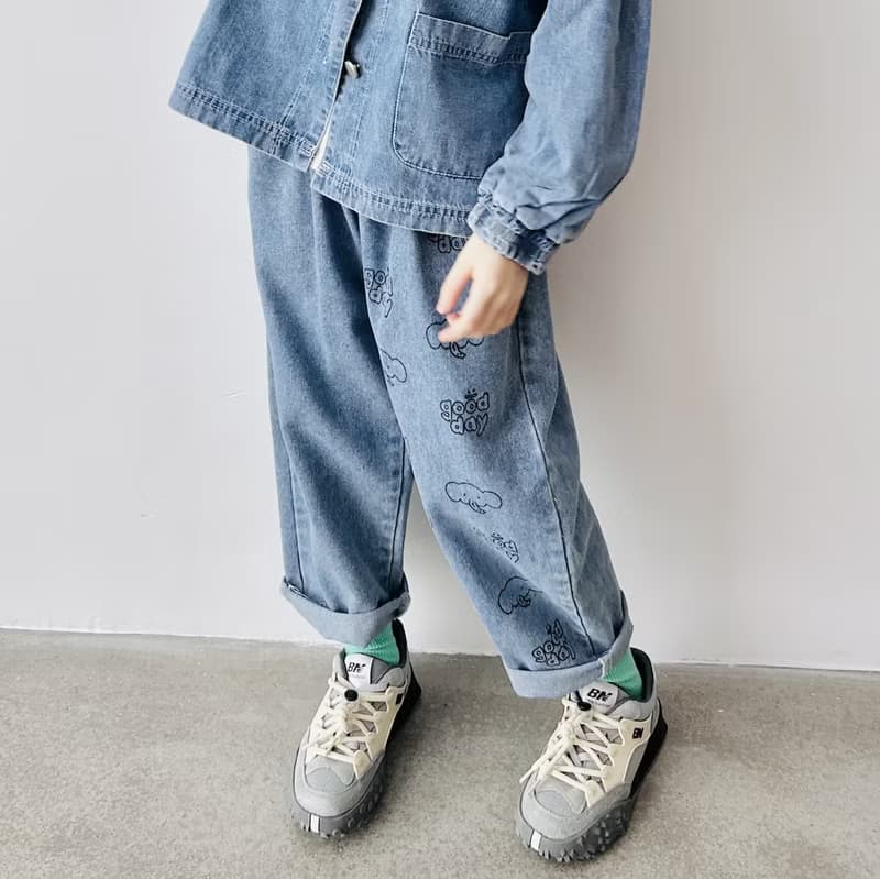 大象好日子純棉水洗塗鴉牛仔褲 / 童裝