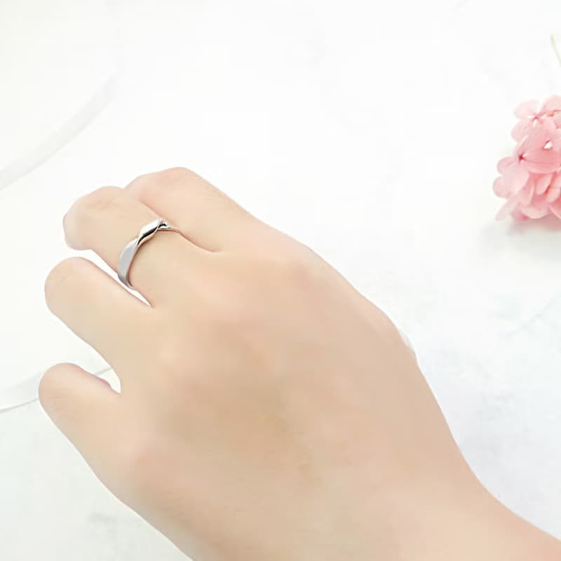 緞帶扭結戒指 純銀戒指(女款)