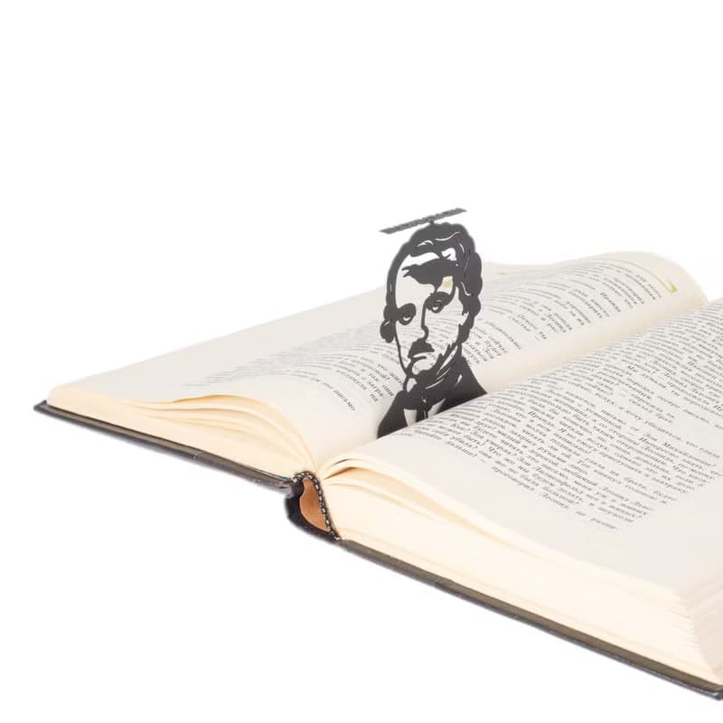 Novelty Bookmark Edgar Allan Poe Portrait, Small Bookish Gift for Horror Lovers