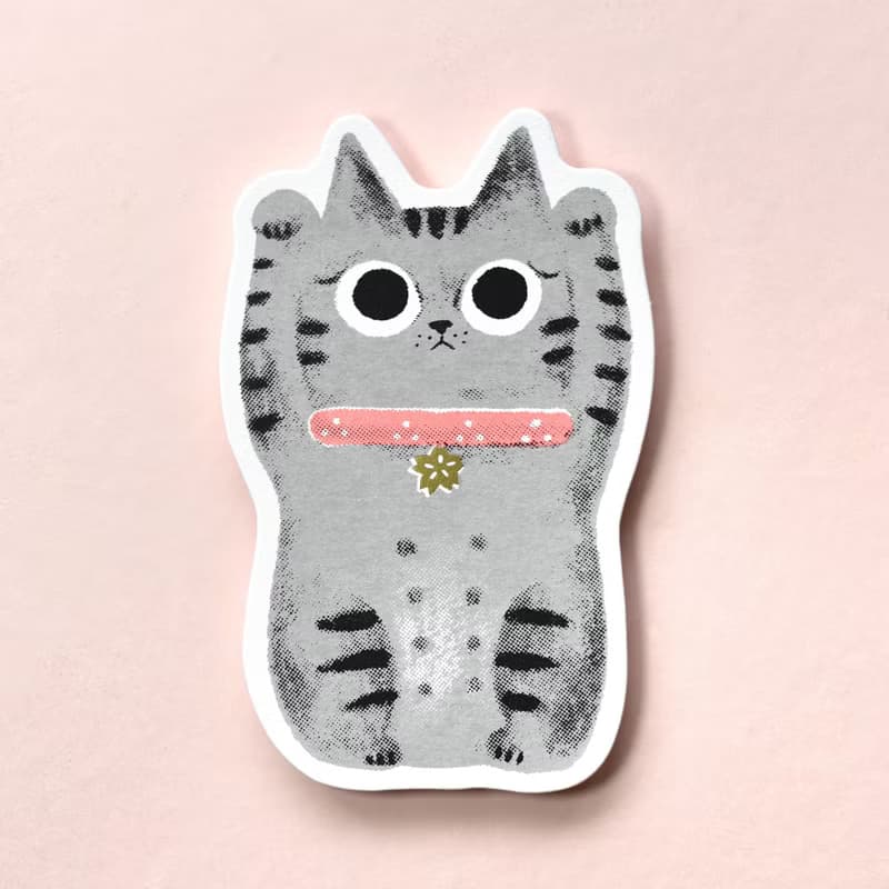 屁屁招財貓 手工絹印卡片