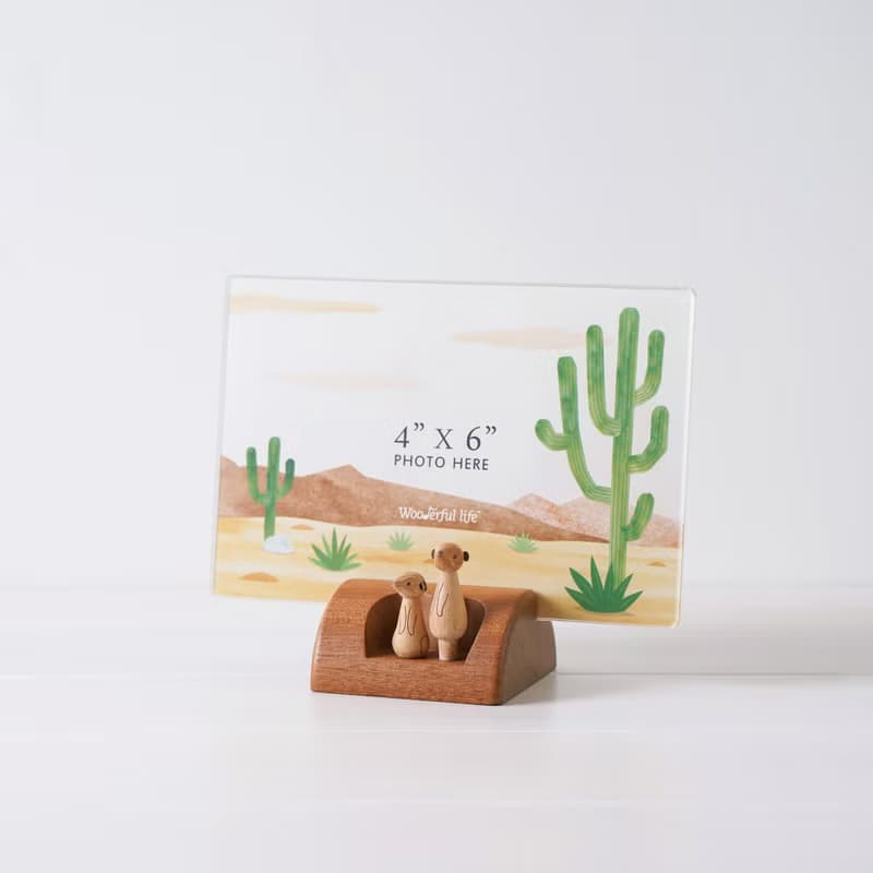 【狐獴/無尾熊/企鵝/熊貓】4X6 木質相框 | Wooderful life