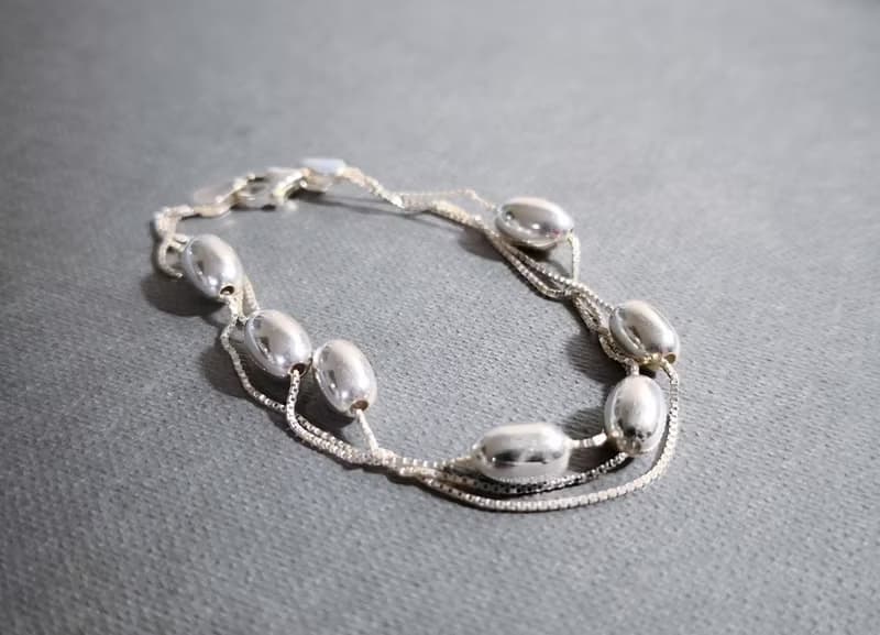 簡潔豆豆純銀手鍊