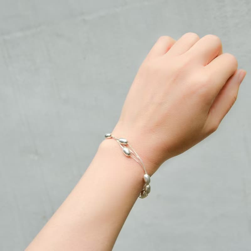 簡潔豆豆純銀手鍊