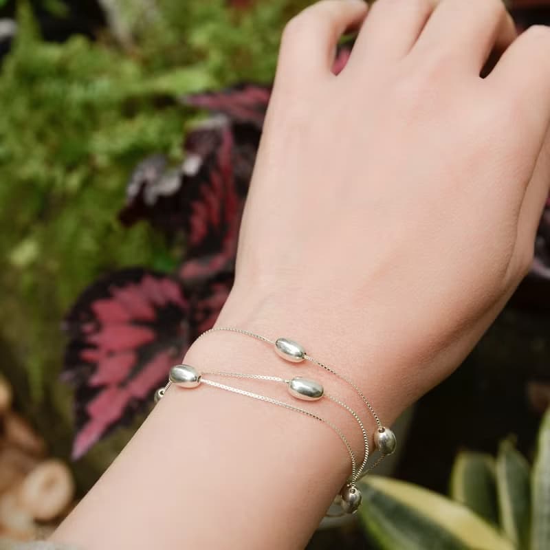 簡潔豆豆純銀手鍊