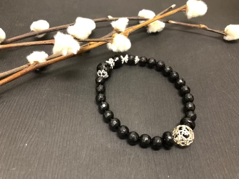 快速出貨925銀手鍊 天然黑碧璽手鍊 多角切面珠