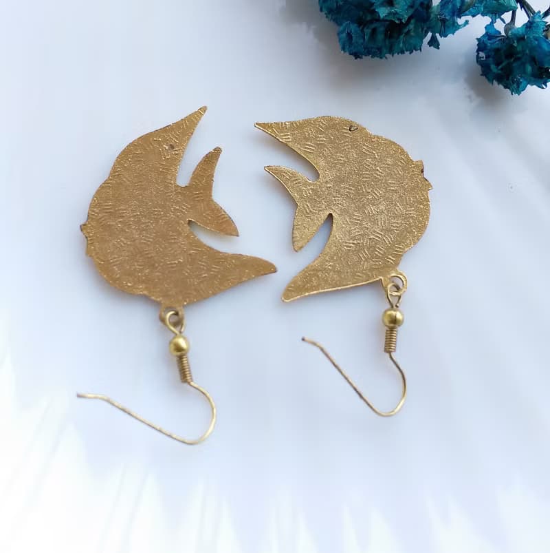 Vintage Jewelry 西洋古董飾品 熱帶魚款 景泰藍 耳勾 針式耳環