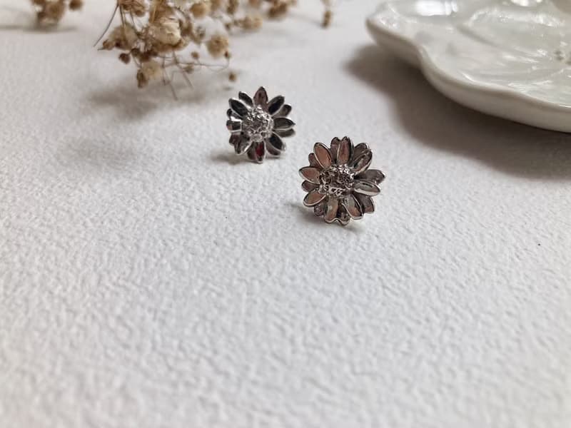 || 小雛菊 || 純銀耳針耳環