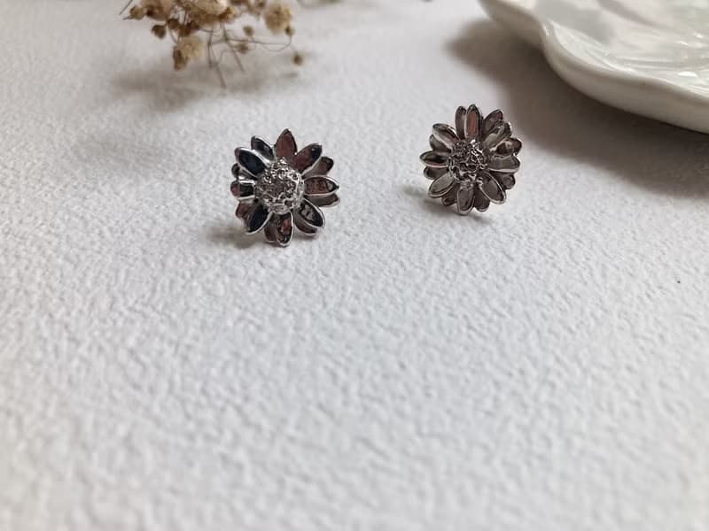 || 小雛菊 || 純銀耳針耳環