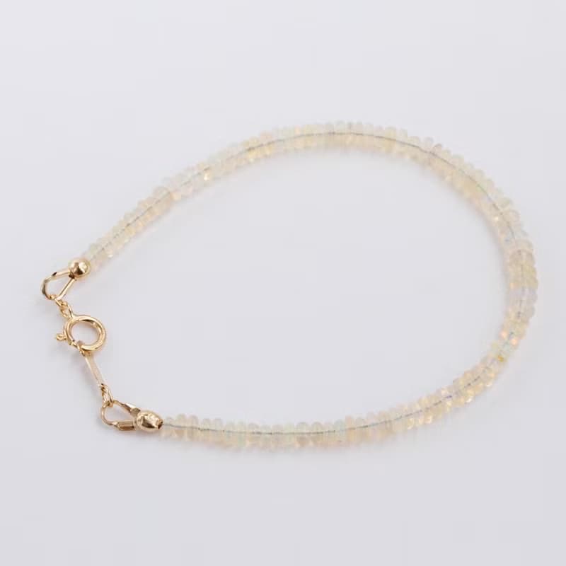 オパール ブレスレット 14kgf シンプル 上品 透明感