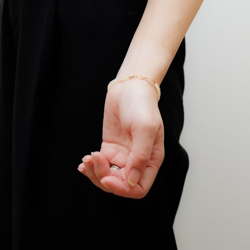 オパール ブレスレット 14kgf シンプル 上品 透明感