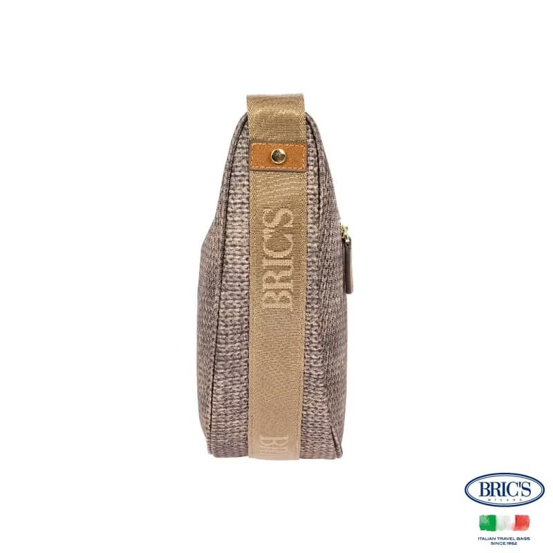 【BRIC' S】X-Bag 半月側背包-混羊毛堅果色