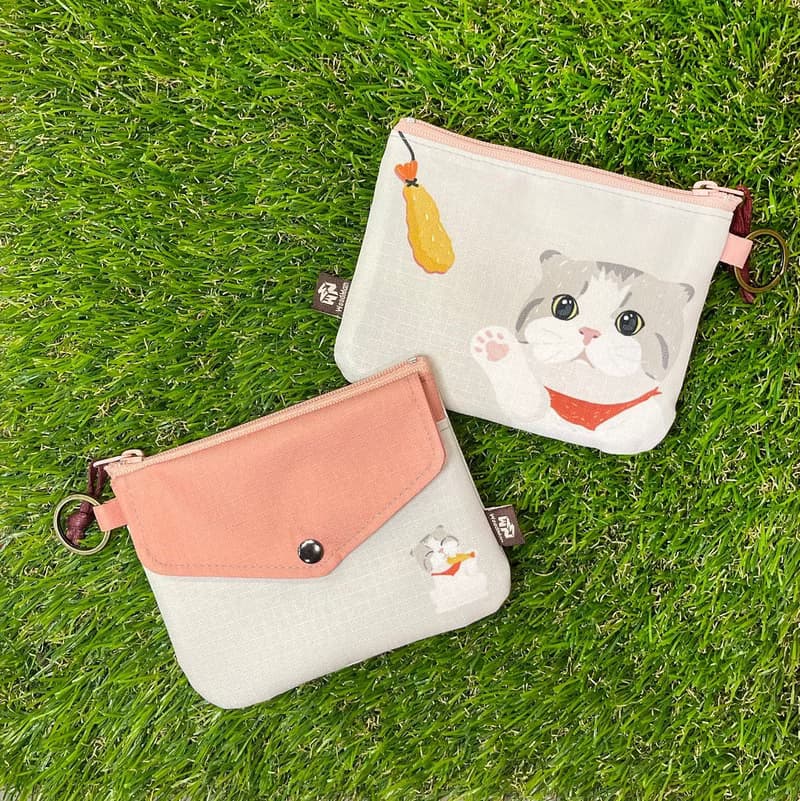 萌貓咪 信封卡片零錢包 (商品不包含吊飾與伸縮拉環)
