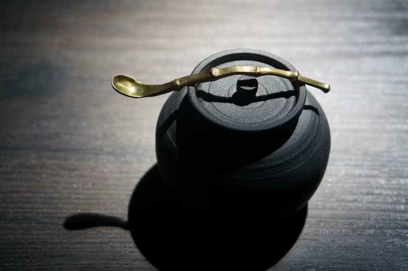 手工黃銅竹節水盂勺 文房四寶 粉末勺 攪拌勺 水丞匙