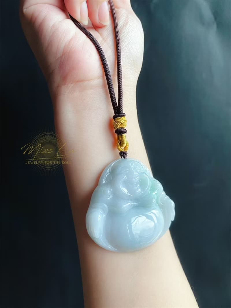 稀有 大彌勒佛 天然緬甸玉 翡翠佛公 彌勒佛 項鍊 禮物 長輩禮