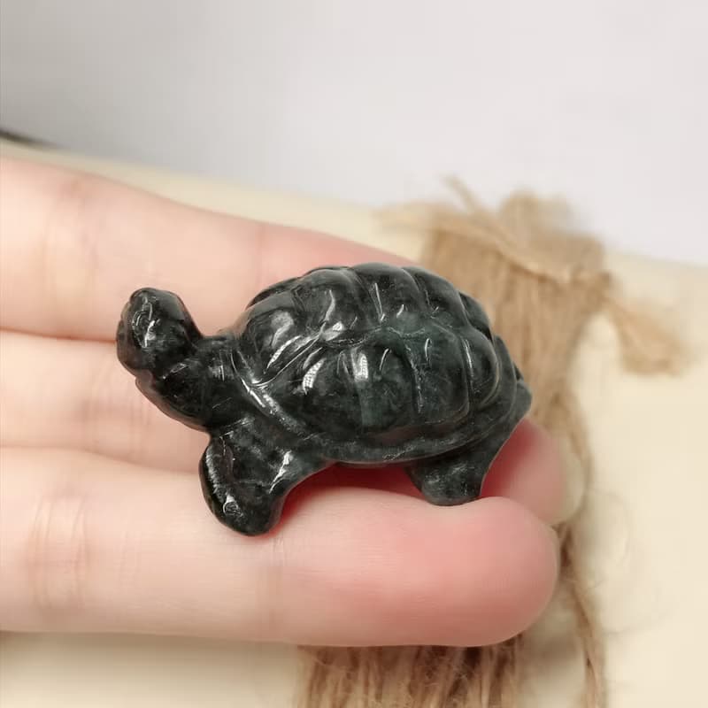 【吉祥‧長壽】烏雞翡翠烏龜 | 天然緬甸玉A貨翡翠 |  送禮