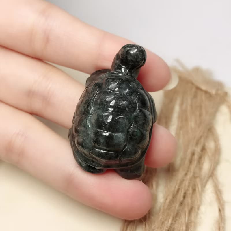 【吉祥‧長壽】烏雞翡翠烏龜 | 天然緬甸玉A貨翡翠 |  送禮
