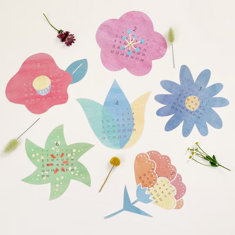 お花のかたちのカレンダー2026 // 選べる始まりの月 //