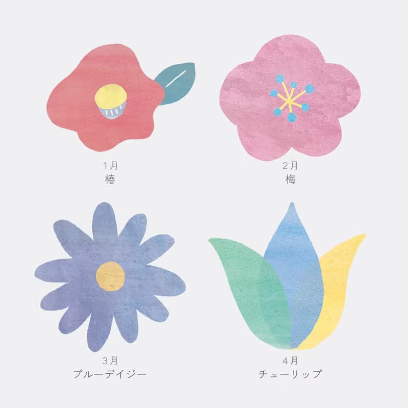 /// 選べる始まりの月 /// お花のかたちのカレンダー