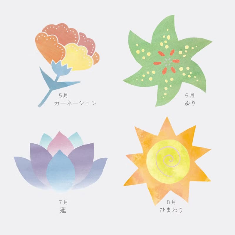 /// 選べる始まりの月 /// お花のかたちのカレンダー