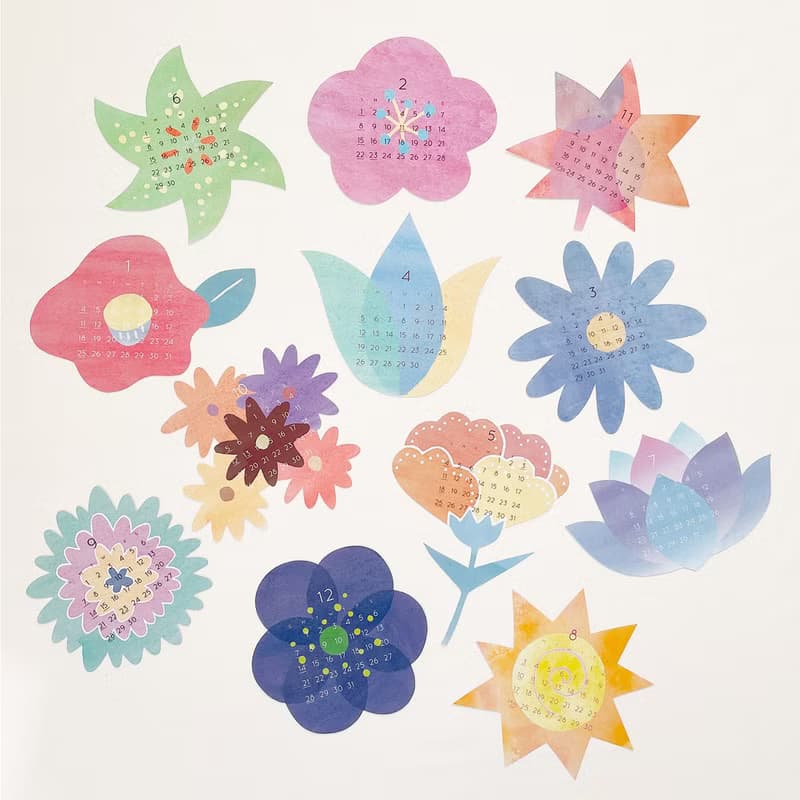 お花のかたちのカレンダー2026 // 選べる始まりの月 //
