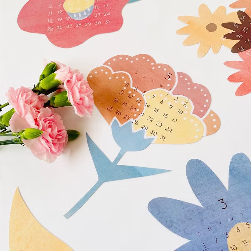 お花のかたちのカレンダー2026 // 選べる始まりの月 //