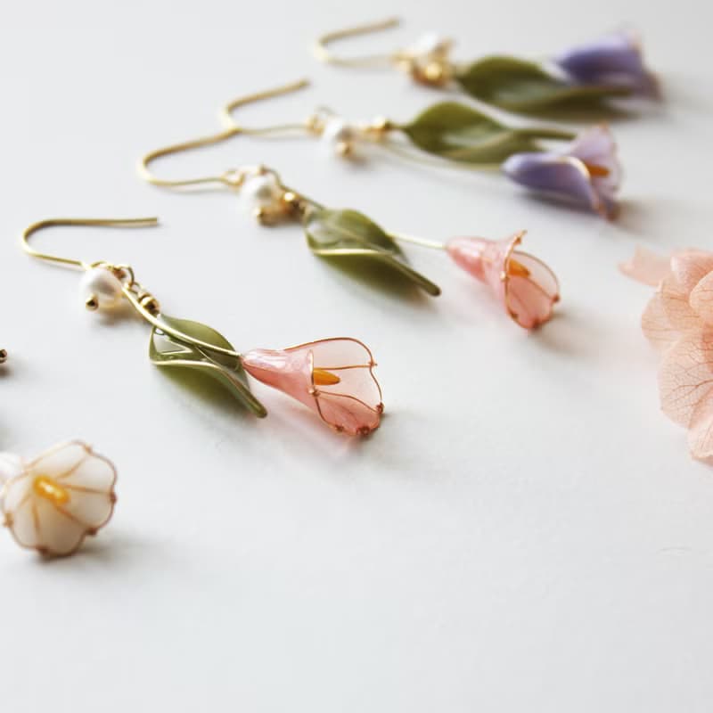 【海芋耳環】 海芋耳環 手工銅線樹脂 耳環/耳夾