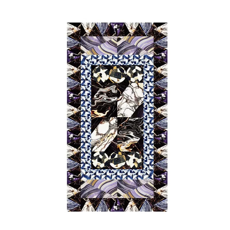 ::真絲棉輕薄大圍巾::披肩/裹裙/沙灘巾::多功能百搭::抽象圖案