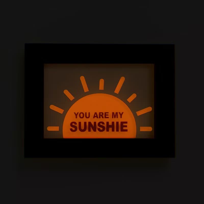 讓愛發光 紙雕夜光畫 You are my sunshine 情人節禮物