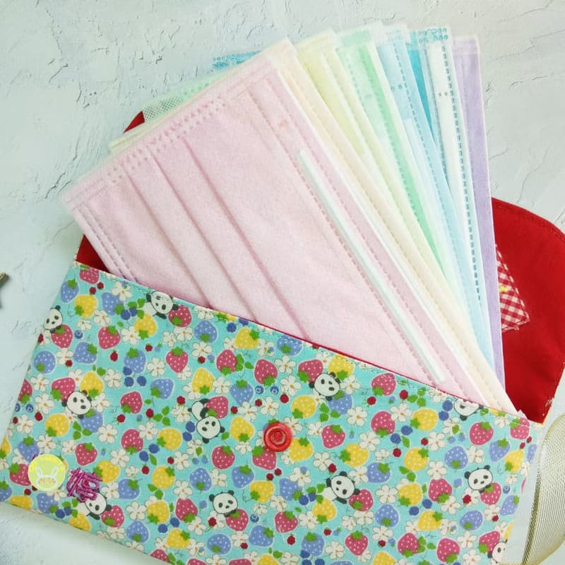 免費繡名字。貓熊花園-3色可選。布紅包袋 / 口罩收納袋