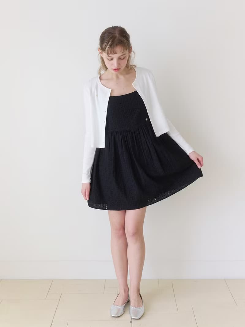 Flower punching dress_Black