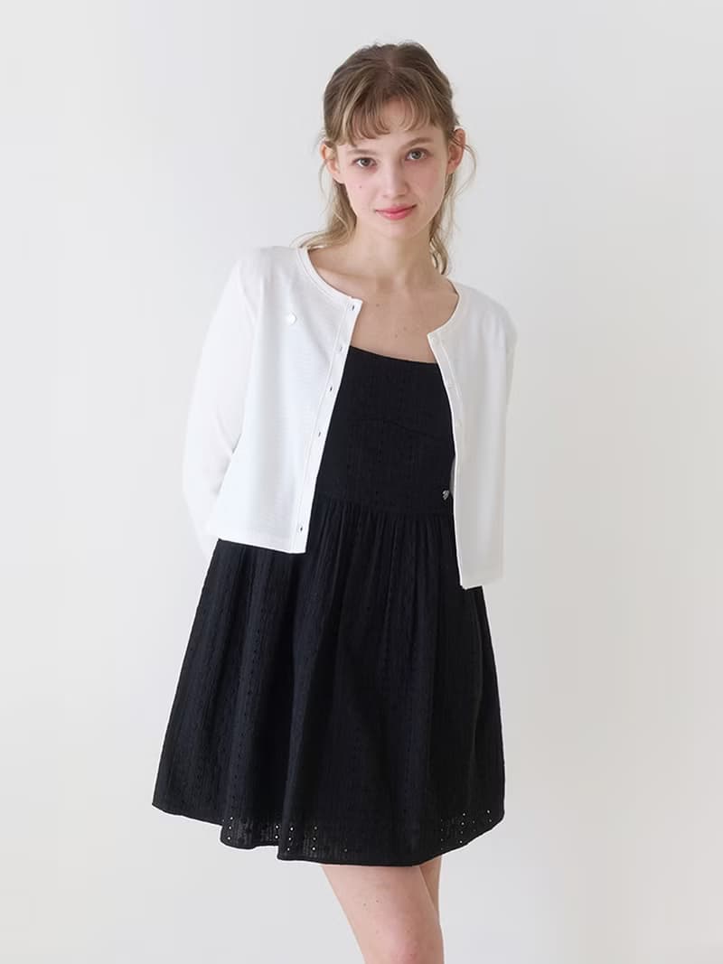 Flower punching dress_Black